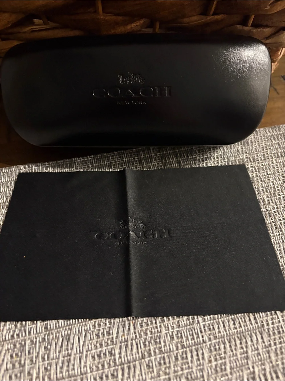 Coach Black Protective Sunglass Case with Branded Cloth